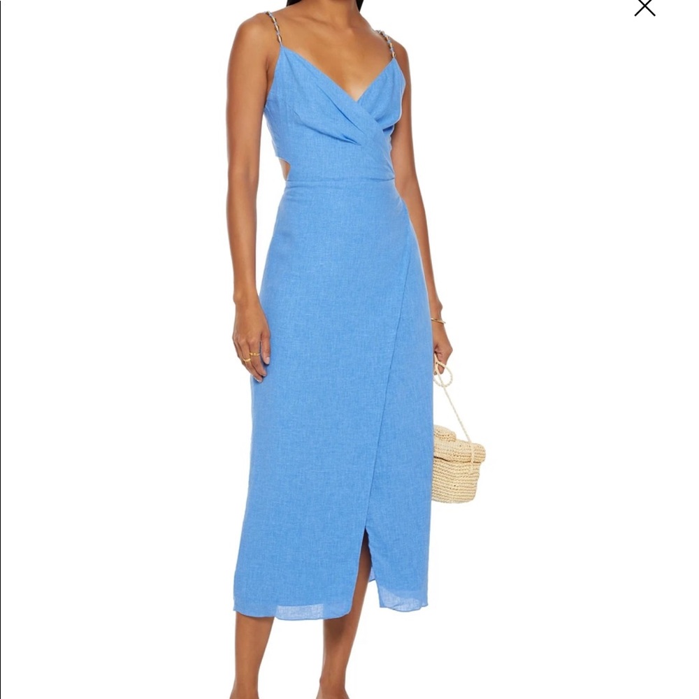 Vix Paula Hermanny wrap effect linen blend dress
